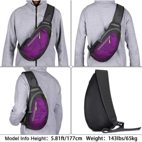 Sling Bags Men and Women Shoulder Backpack Small Cross Body Chest Sling Backpack - Picture 5 of 7